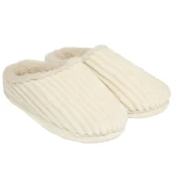 Chaussons femme côtelés fourrés beiges 40/41 < Gifi Hot