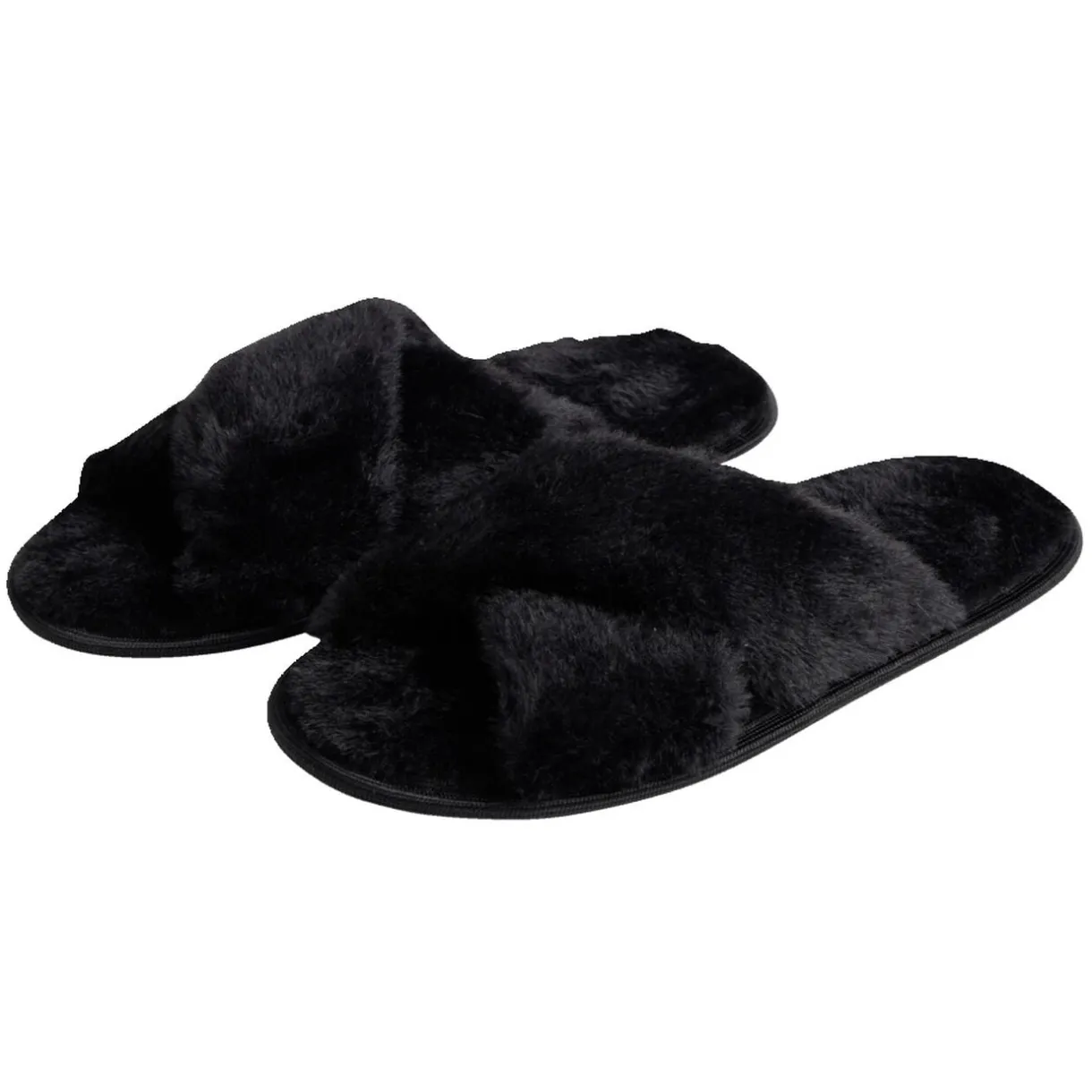 Chaussons femme noir peluche brides croisée T36/37 < Gifi Sale