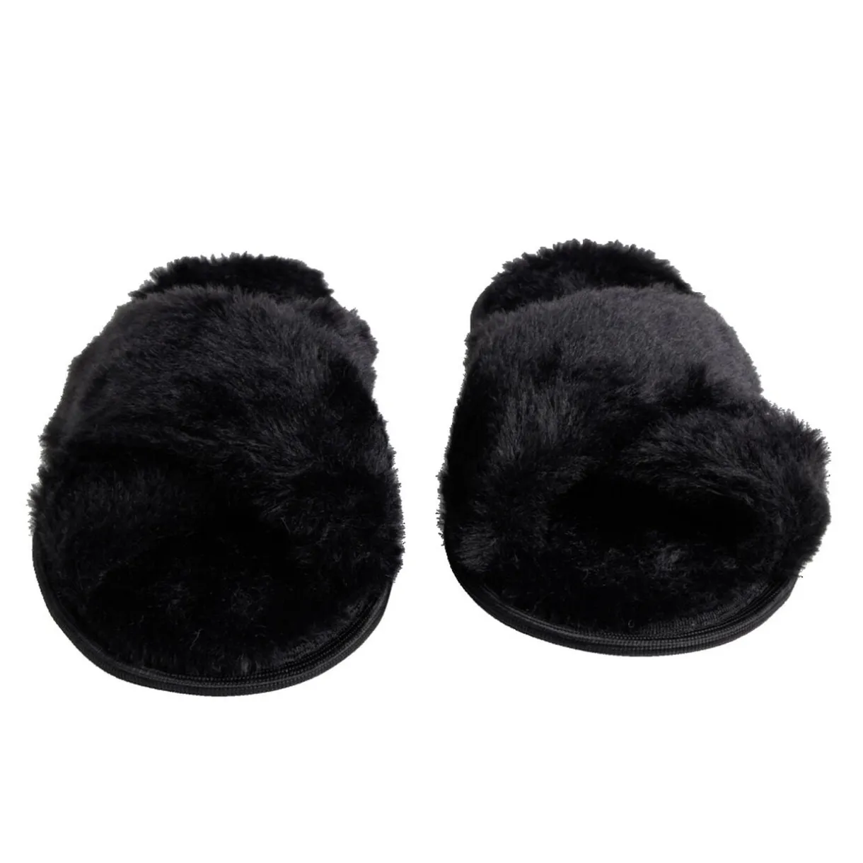 Chaussons femme noir peluche brides croisée T36/37 < Gifi Sale