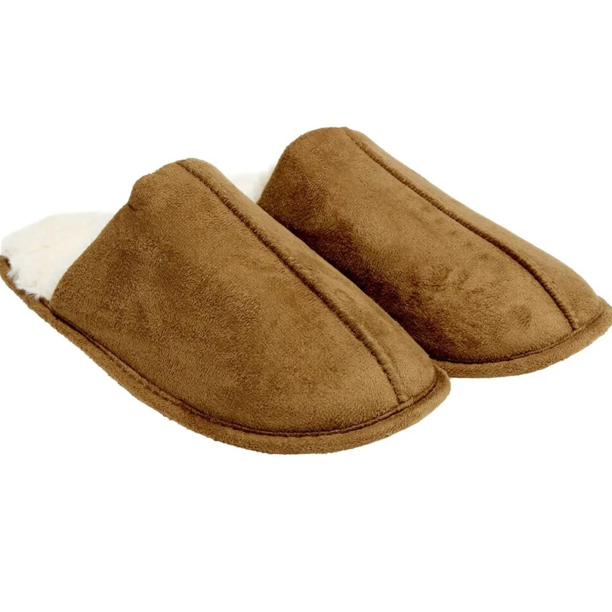 Chaussons homme marron fourrés blancs 44/45 < Gifi Hot