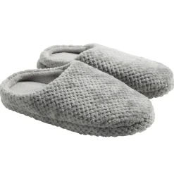 Chaussons mules unisexe gris motif quadrillé T38/39