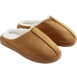 Chaussons mules unisexe marron fourrées T36 à T45