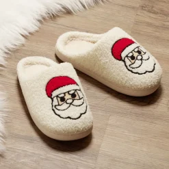 Chaussons Noël mixte blanc cassé et rouge T36 à 45