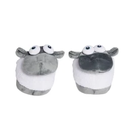 Chaussons tête de mouton polyester gris - pointure 32 à 45