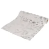 Chemin de table beige motif feuillage argenté 3m