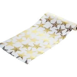 Chemin de table Blanc motifs Étoiles