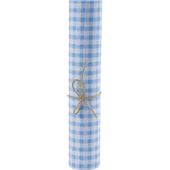 Chemin de table à carreaux rose ou bleu polycoton L300x28cm