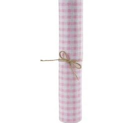 Chemin de table à carreaux rose ou bleu polycoton L300x28cm