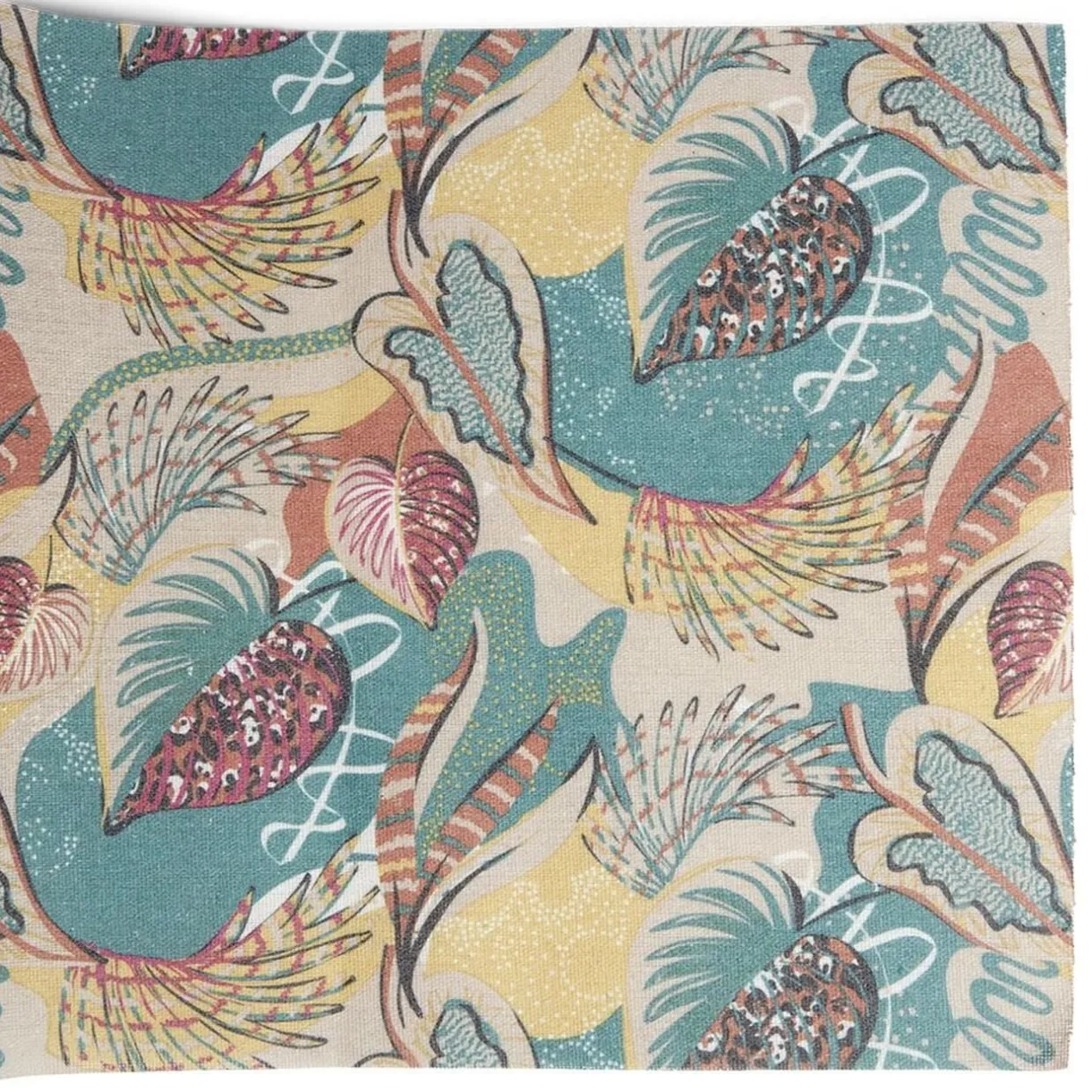 Chemin de table design feuille polyester et coton 400x28cm < Gifi Sale