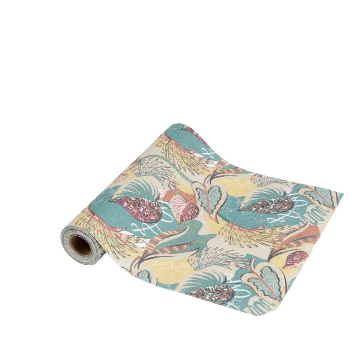 Chemin de table design feuille polyester et coton 400x28cm < Gifi Sale