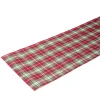 Chemin de table imitation laine imprimé tartan L300X28 cm rouge