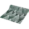 Chemin de table imitation velours imprimé sapins polyester L300X28X0,15 cm vert