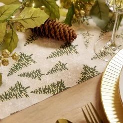 Chemin de table Noël blanc motifs sapins et flocons 3m < Gifi New