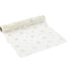 Chemin de table organza et polyester L300X28 cm blanc et doré