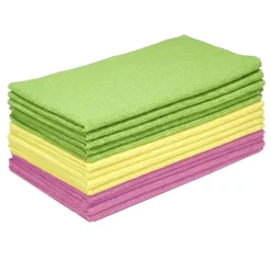 Chiffon microfibre x12 polyester rose jaune vert 30x30cm < Gifi Discount
