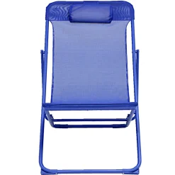 Chilienne pliante Garden acier et textilène bleu 82x56xH90cm