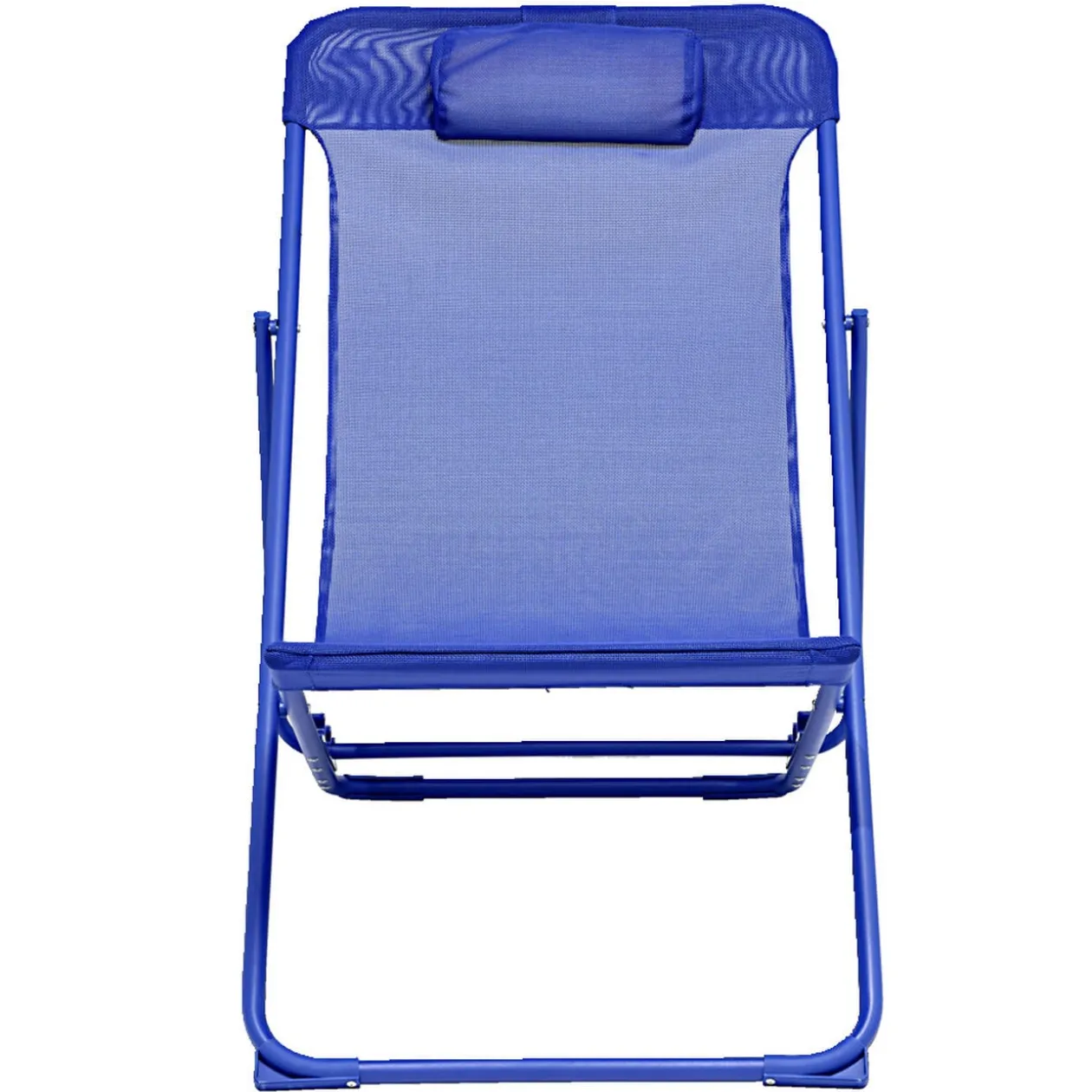 Chilienne pliante Garden acier et textilène bleu 82x56xH90cm