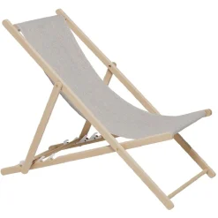 Chilienne Wood hêtre et tissu coton beige uni 96x56xH96cm < Gifi New