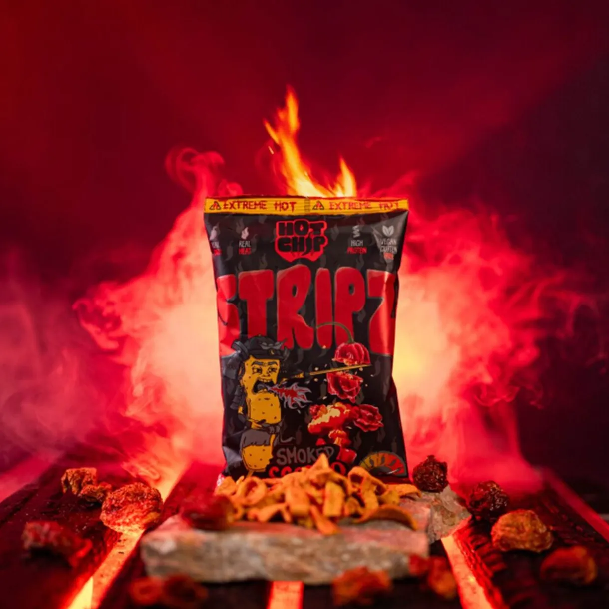 Chips piquantes Hot Chip Smoked Scorpio saveur chili ultra épicées 80gr < Gifi Hot