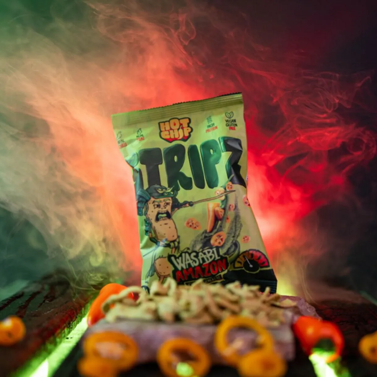 Chips piquantes Stripz saveur piment amazon wasabi 80gr < Gifi Online