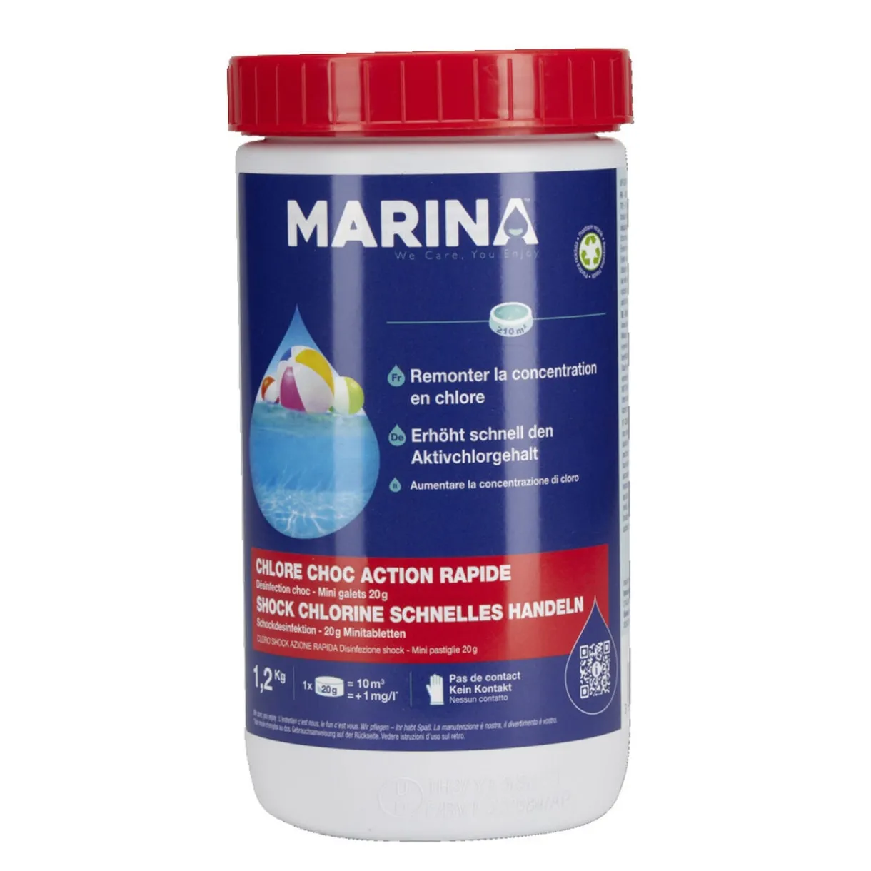 Chlore choc pastille 20g Marina 1,2kg < Gifi