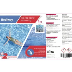 Chlore choc piscine 1kg pastille 20gr