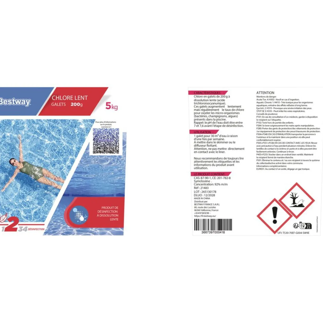 Chlore lent piscine 5kg galet 200gr < Gifi Discount