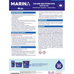 Chlore multifonctions galet 200g Marina 5kg