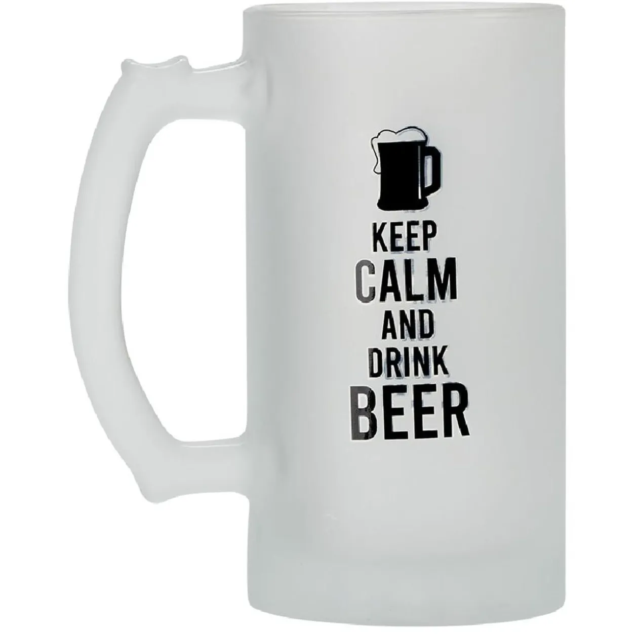 Chope de bière en verre imprimé humour