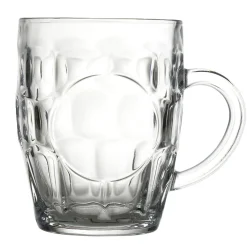 Chope de bière en verre Ø9,5xH12,5cm