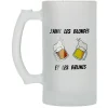 Chope en verre imprimé bière humour