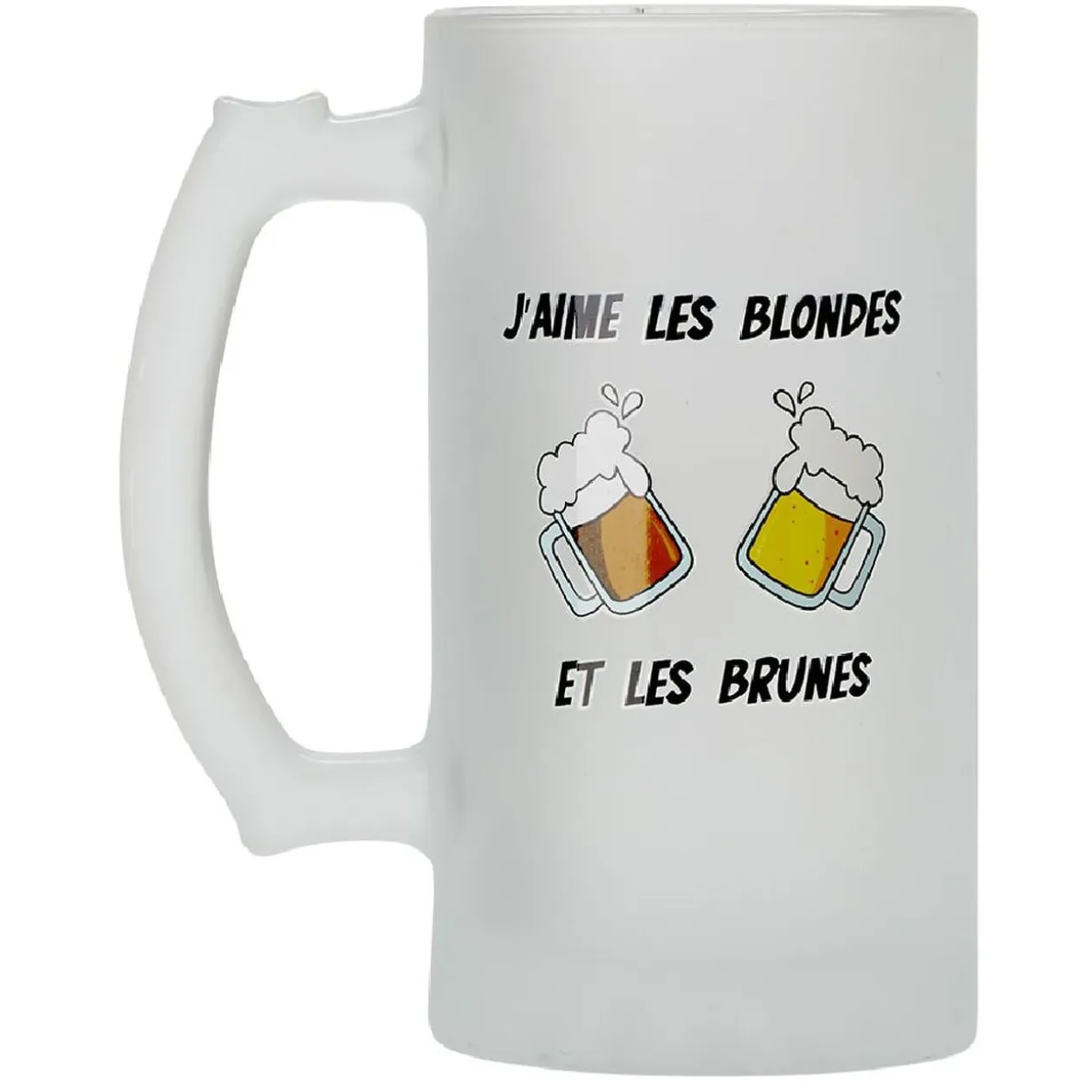 Chope en verre imprimé bière humour