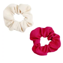 Chouchou en tissu x2 couleur unie Ø7cm (2 modèles)