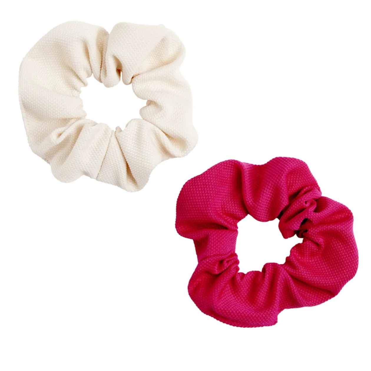 Chouchou en tissu x2 couleur unie Ø7cm (2 modèles)