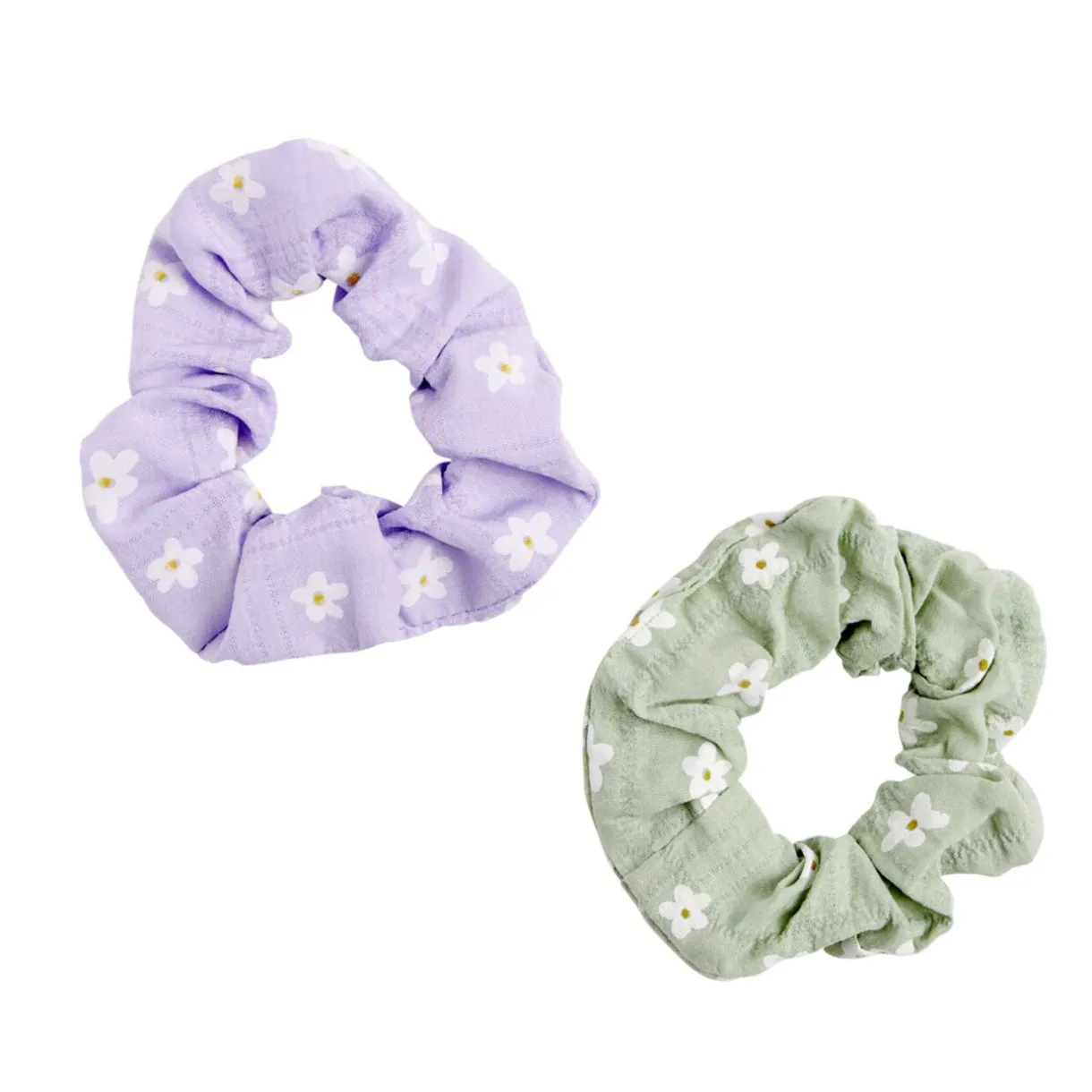 Chouchou en tissu x2 motif fleur Ø7cm (2 modèles) < Gifi Best