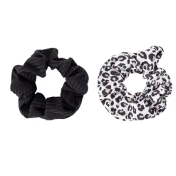Chouchou en tissu x2 uni et léopard Ø11cm (2 modèles) < Gifi Online