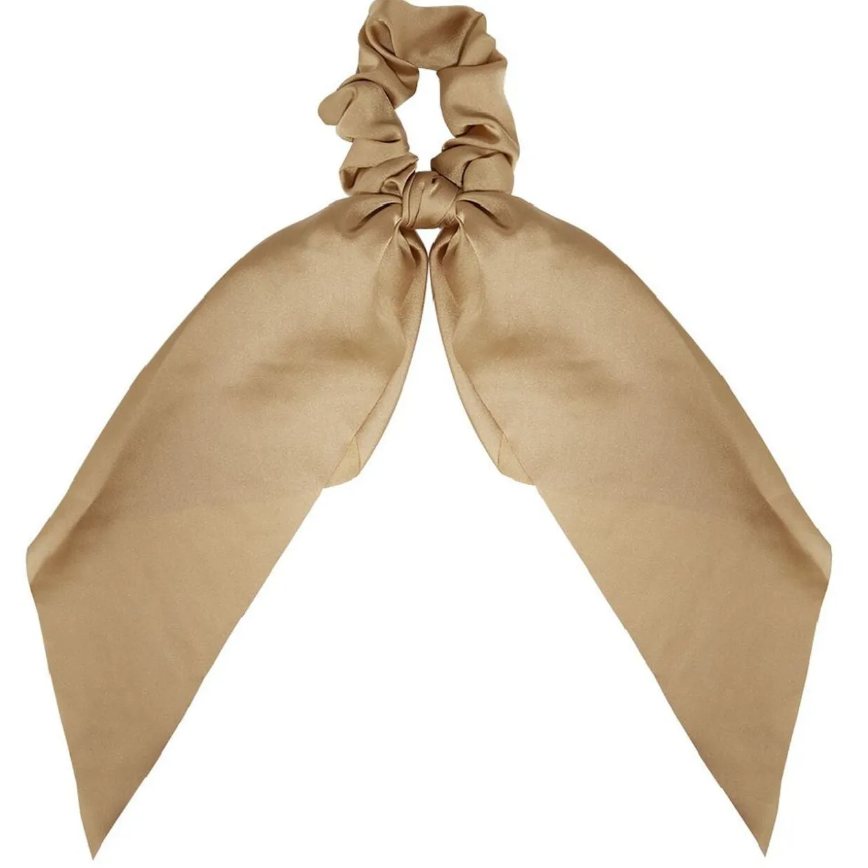 Chouchou ruban long doré effet satiné Ø7xL25cm