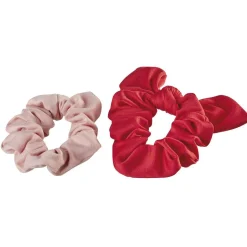 2 chouchous assortis rose/rouge pailletté