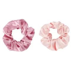 Chouchou satiné x2 en tissu uni Ø11cm (2 modèles) < Gifi