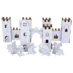 Château 3D en carton à colorier (2 modèles) < Gifi