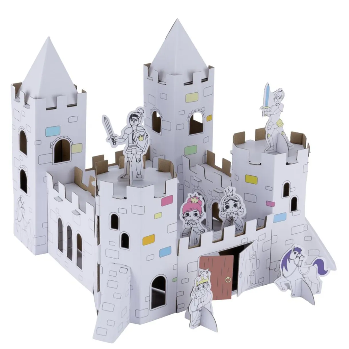 Château 3D en carton à colorier (2 modèles) < Gifi