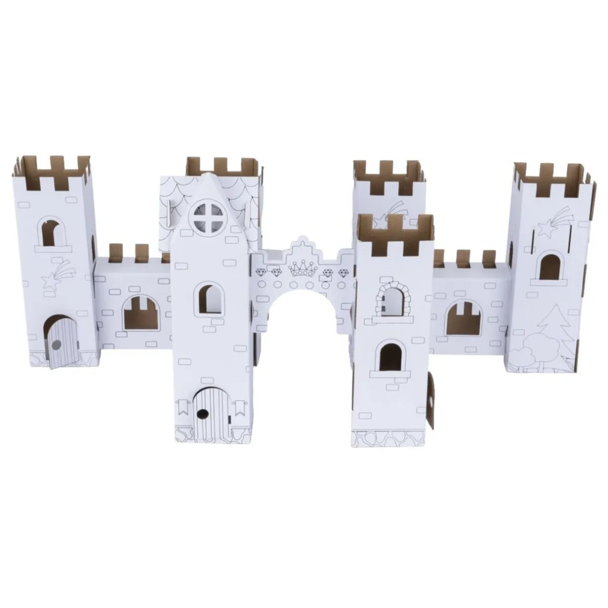 Château 3D en carton à colorier (2 modèles) < Gifi