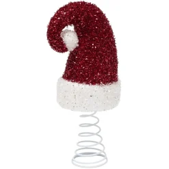 Cimier de sapin bonnet de Noël brillant H28cm < Gifi Outlet