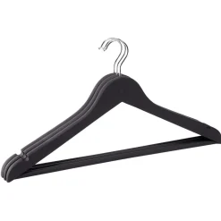 Cintre bois noir toucher doux x3 - L44,5xH23cm < Gifi Discount