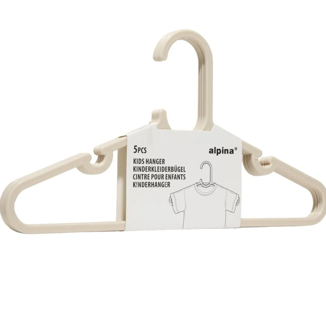 Cintre enfant x5 plastique beige L29cm