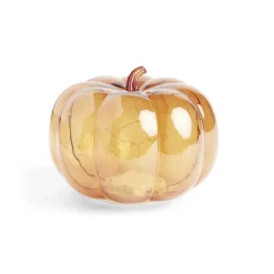 Citrouille avec guirlande LED verre transparent orange Ø18x16cm < Gifi New