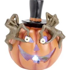Citrouille Halloween orange LED polyrésine 15,5x14,5xH18cm < Gifi Clearance