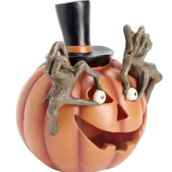 Citrouille Halloween orange LED polyrésine 15,5x14,5xH18cm < Gifi Clearance