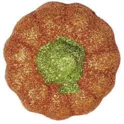 Citrouille pailletée orange et vert Halloween x4