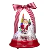 Cloche de Noël lumineuse décor Père Noël animée et lumineuse H17cm